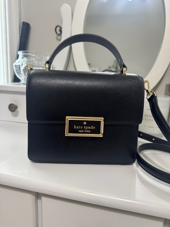 kate spade Handbags - kate spade Black Saffiano Leather Top-Handle Satchel with Gold Plaque